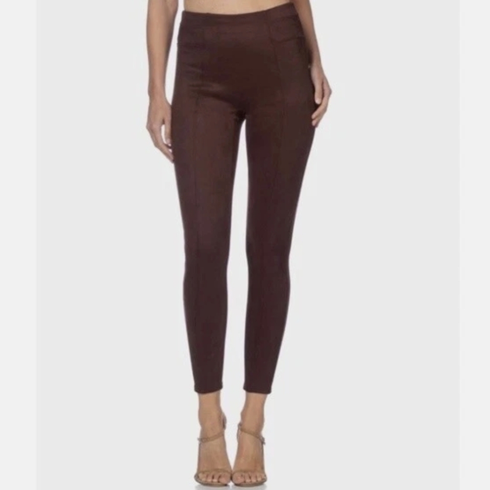 Spanx Faux SUEDE burgundy High-Waist Thick Leggings XS